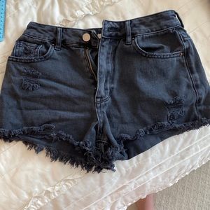 black jean shorts from pacsun